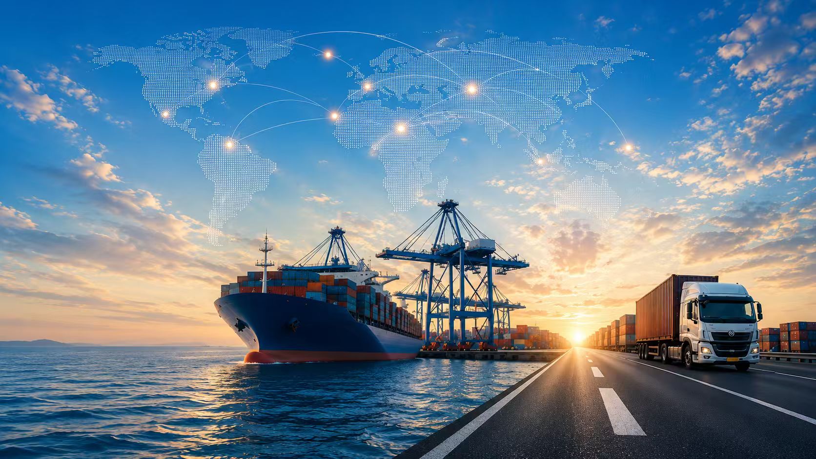 Cargo ship at port
